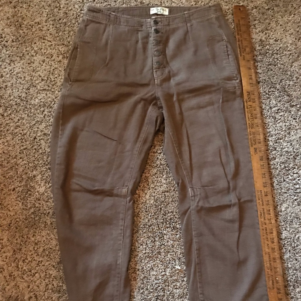 Free People We the People crop button fly wide leg pant
